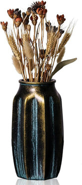 Bronze Retro Vase, 8.7 Inches Elegant Vintage Glass Antique Vase, Rustic European Unique Chic Style for Tabletop, Kitchen, Office, Living Room Decoration
