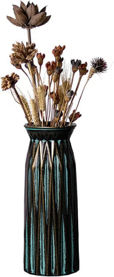 Blue Antique Vase, 12 Inches Elegant Vintage Glass Vase Rustic European Unique Chic Style for Tabletop, Kitchen, Office, Living Room Decoration