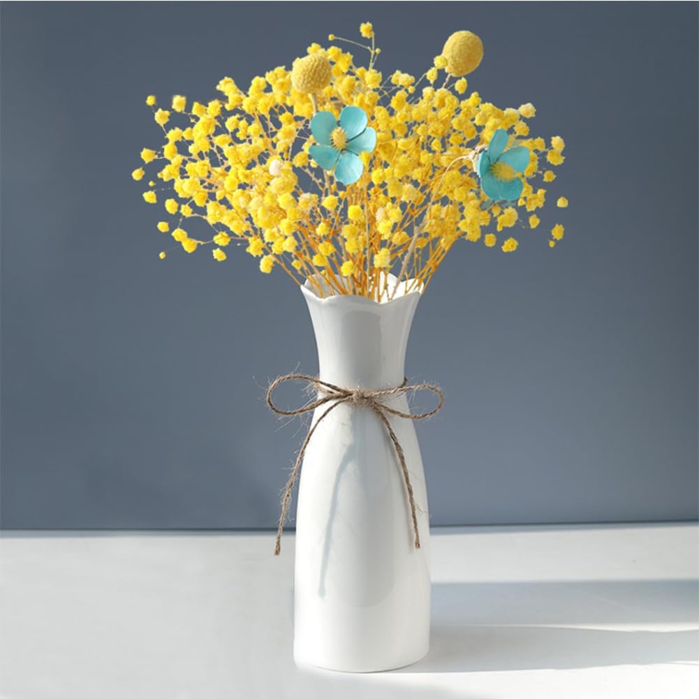 Ceramic Vase, 7.4 Inch for Pampas Calla Lily Tulip, Flower Vase Minimalism Style for Modern Table Shelf Home Decor, Fit for Housewarming, Weddings, Birthday, Christmas, Thanksgiving, New Year
