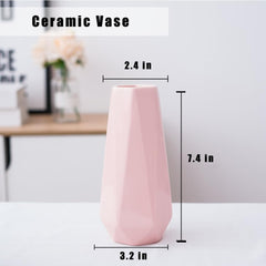 Ceramic Vase, 7.4 Inch for Pampas Calla Lily Tulip, Flower Vase Minimalism Style for Modern Table Shelf Home Decor, Fit for Housewarming, Weddings, Birthday, Christmas, Thanksgiving, New Year