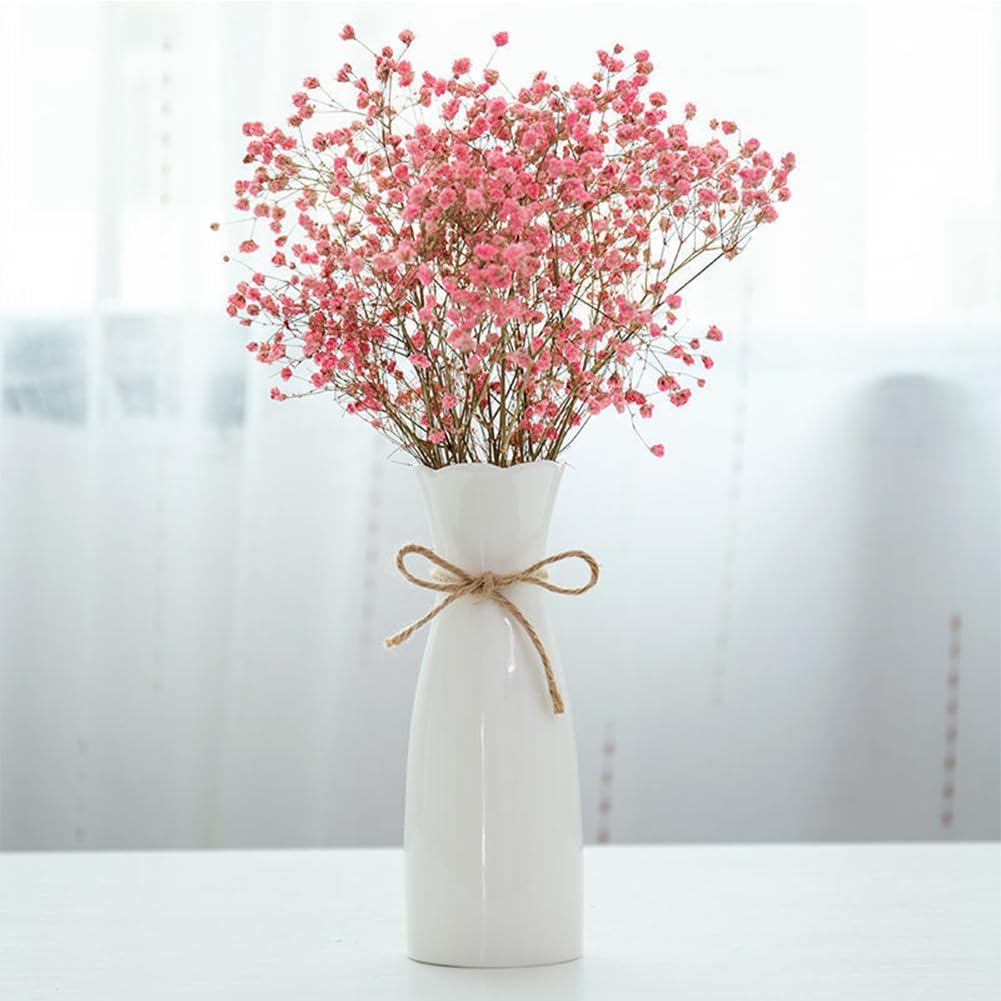 Ceramic Vase, 7.4 Inch for Pampas Calla Lily Tulip, Flower Vase Minimalism Style for Modern Table Shelf Home Decor, Fit for Housewarming, Weddings, Birthday, Christmas, Thanksgiving, New Year