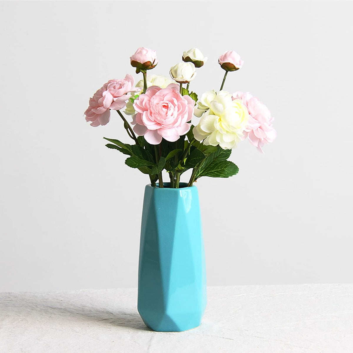 Ceramic Vase, 7.4 Inch for Pampas Calla Lily Tulip, Flower Vase Minimalism Style for Modern Table Shelf Home Decor, Fit for Housewarming, Weddings, Birthday, Christmas, Thanksgiving, New Year
