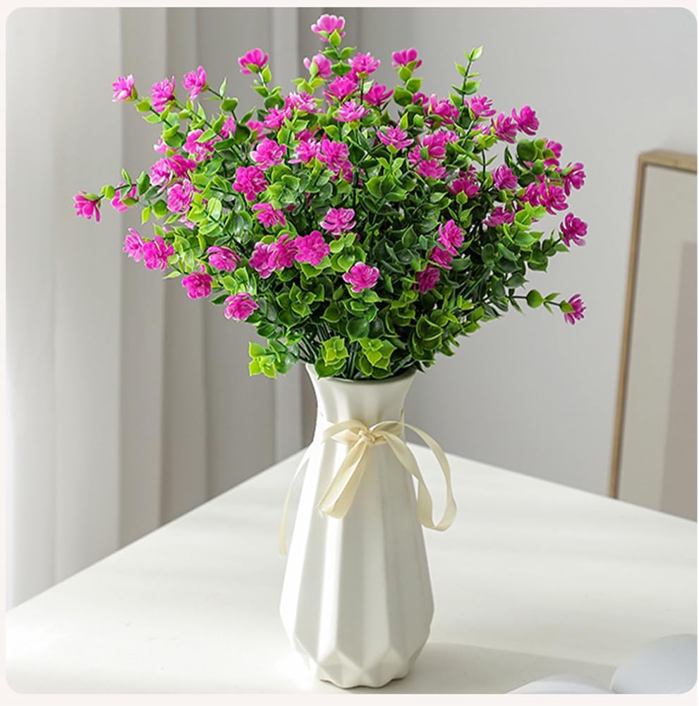 Origami Ceramic Vase with Ribbon, 7.9" H, Artistic Design Flower Vase Geometrical Style for Modern Home Decoration